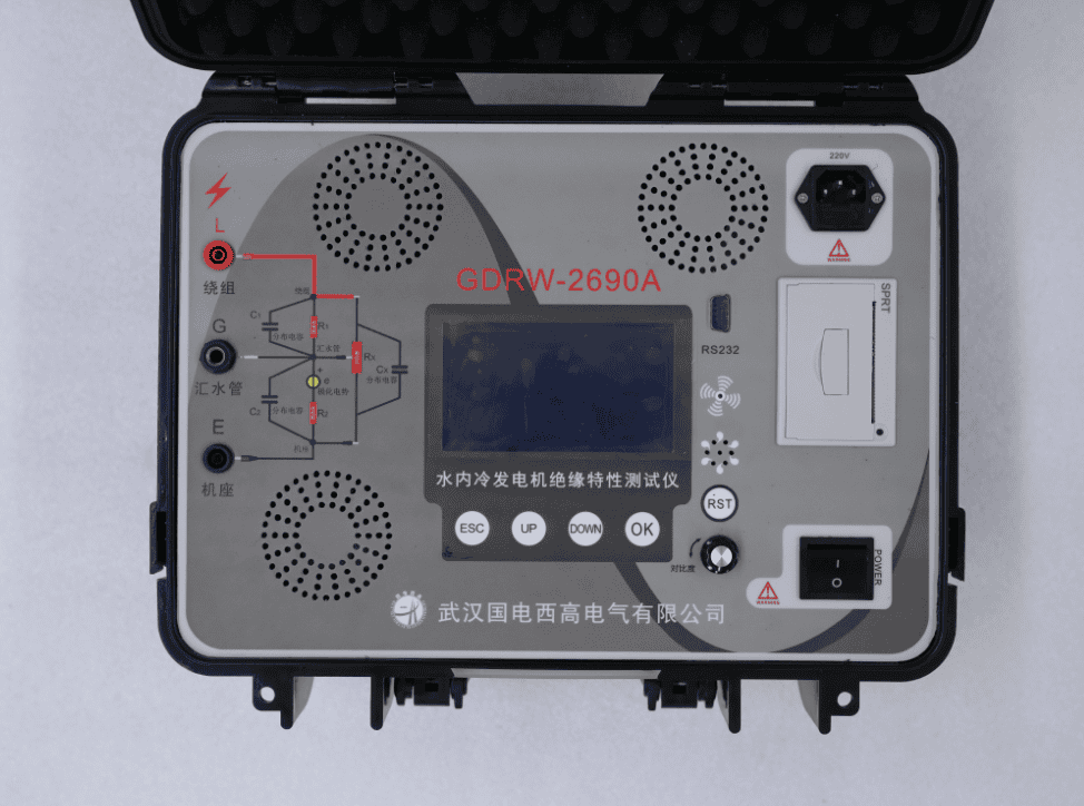 水內冷發(fā)電機絕緣特性測試儀面板圖